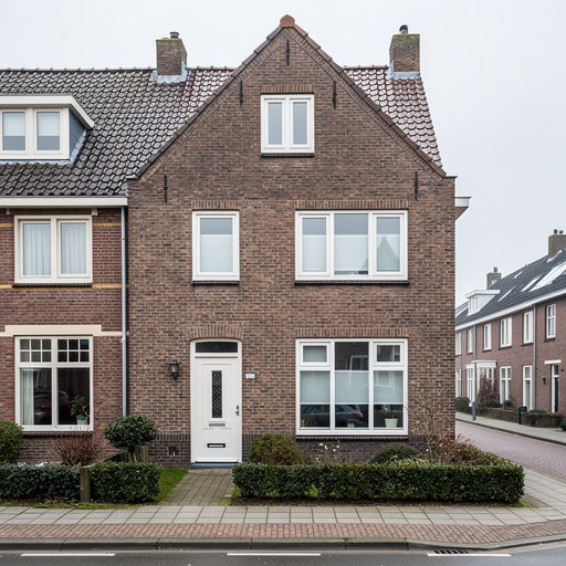 vrijstaande woning in Breezand met witte kunststof kozijnen aan de voorgevel