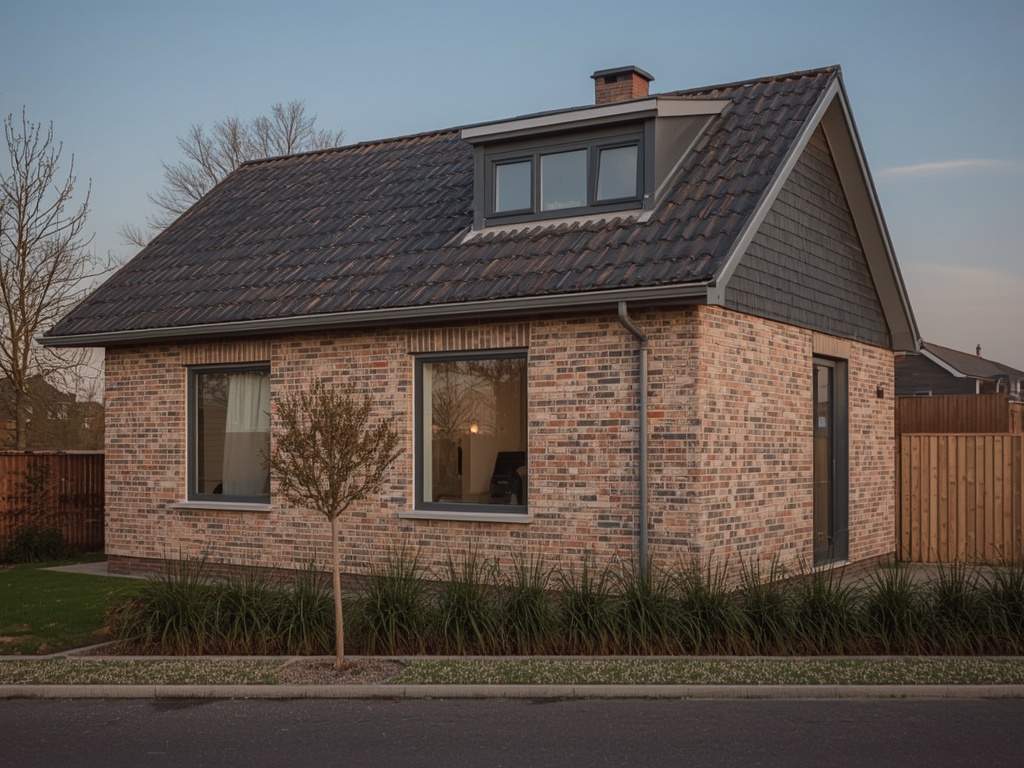 nieuwere woning in Middenmeer met antraciet grijze kunststof kozijnen en witte gevelbekleding