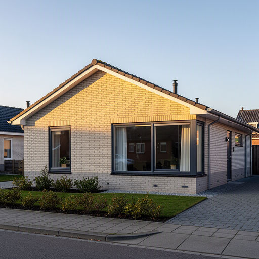 Moderne twee-onder-een-kapwoning in Schagen met antraciet grijze kunststof kozijnen en witte gevel