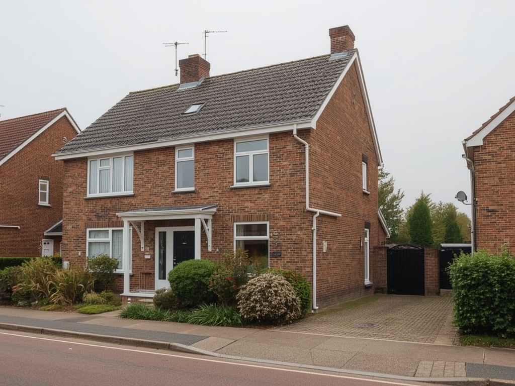 kustwoning in Warmenhuizen met witte kunststof kozijnen aan de voorgevel