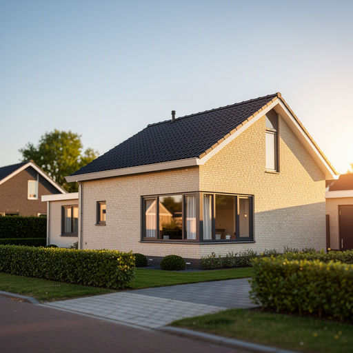 vrijstaande bungalow in Callantsoog met antraciet grijze kunststof kozijnen en lichte gevel