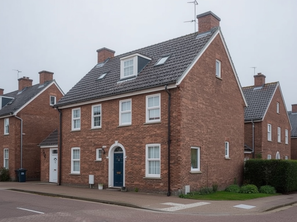 vrijstaand huis in Middenmeer met strakke witte kunststof kozijnen aan de voorgevel