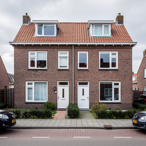 kustwoning in Callantsoog met witte kunststof kozijnen aan de voorgevel