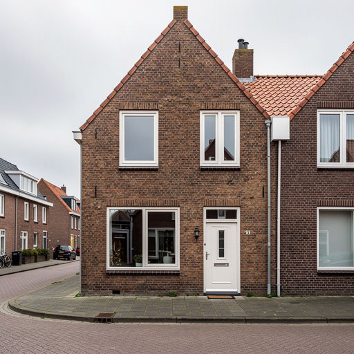 woning in Tuitjenhorn met witte kunststof kozijnen aan de voorgevel